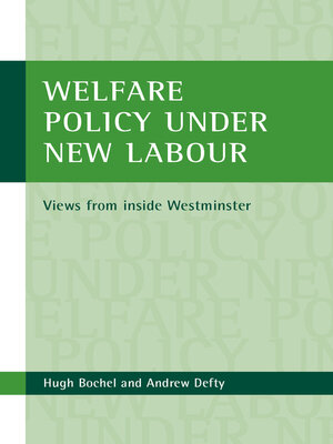 cover image of Welfare policy under New Labour
